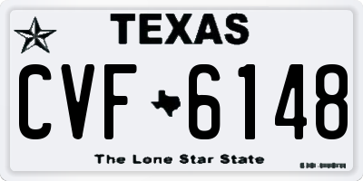 TX license plate CVF6148