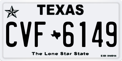 TX license plate CVF6149