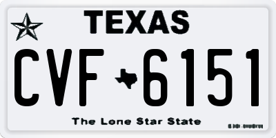 TX license plate CVF6151