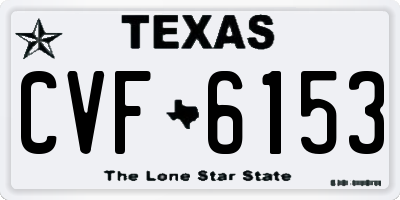 TX license plate CVF6153