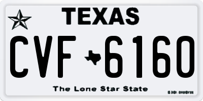 TX license plate CVF6160