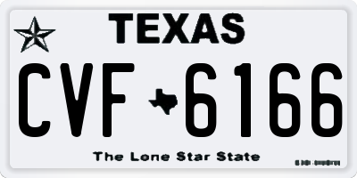 TX license plate CVF6166