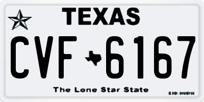 TX license plate CVF6167