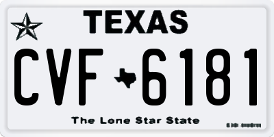 TX license plate CVF6181