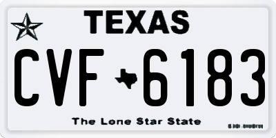 TX license plate CVF6183