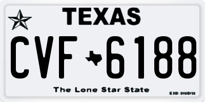 TX license plate CVF6188