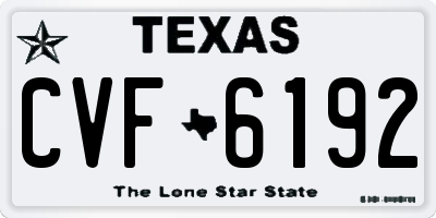 TX license plate CVF6192