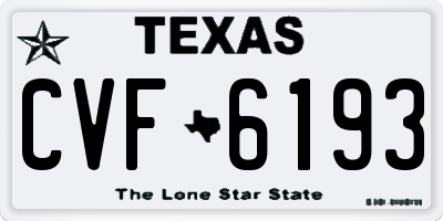 TX license plate CVF6193
