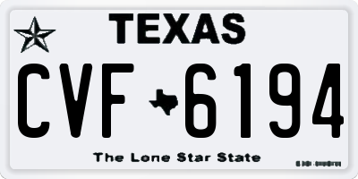 TX license plate CVF6194