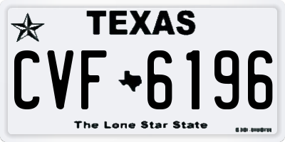 TX license plate CVF6196
