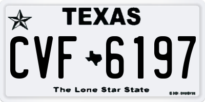 TX license plate CVF6197