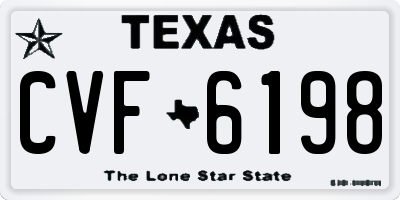 TX license plate CVF6198