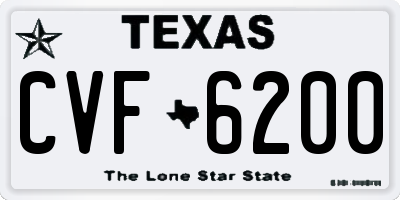 TX license plate CVF6200