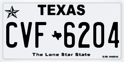 TX license plate CVF6204