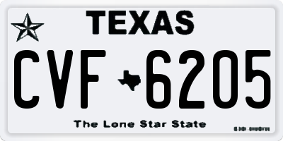 TX license plate CVF6205