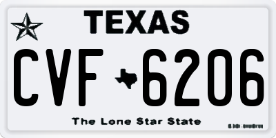 TX license plate CVF6206