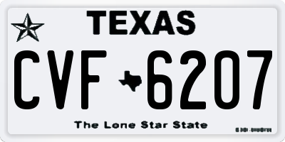 TX license plate CVF6207