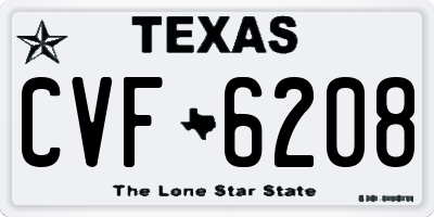 TX license plate CVF6208