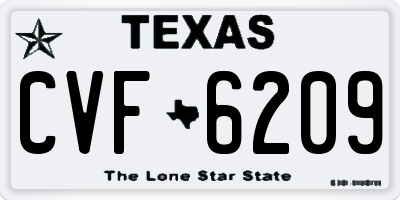 TX license plate CVF6209