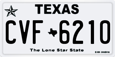 TX license plate CVF6210