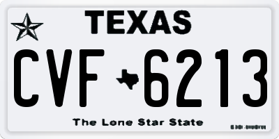 TX license plate CVF6213