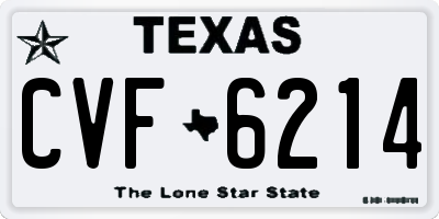TX license plate CVF6214