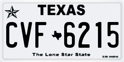 TX license plate CVF6215