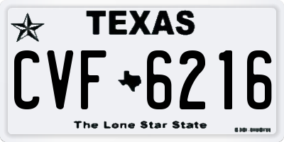 TX license plate CVF6216