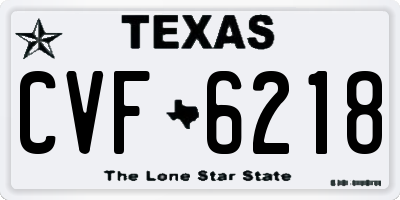 TX license plate CVF6218