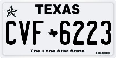 TX license plate CVF6223