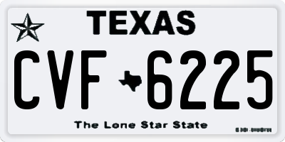 TX license plate CVF6225
