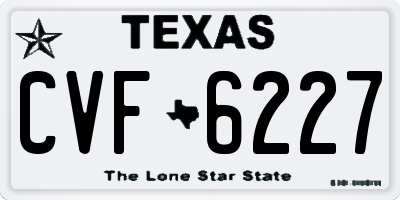 TX license plate CVF6227