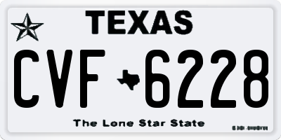 TX license plate CVF6228