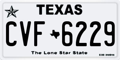 TX license plate CVF6229