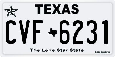 TX license plate CVF6231