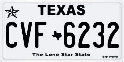 TX license plate CVF6232