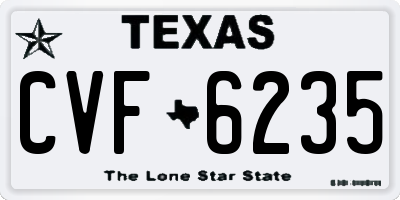 TX license plate CVF6235