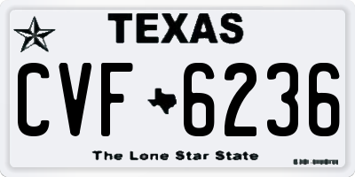 TX license plate CVF6236