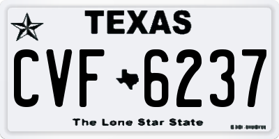TX license plate CVF6237