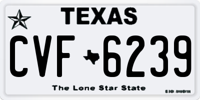 TX license plate CVF6239