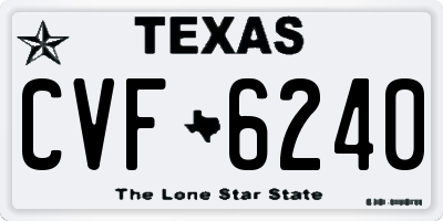 TX license plate CVF6240