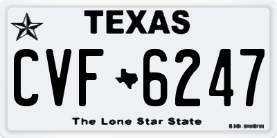 TX license plate CVF6247