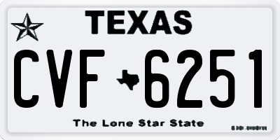 TX license plate CVF6251