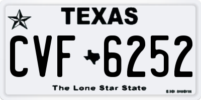 TX license plate CVF6252