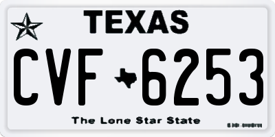 TX license plate CVF6253