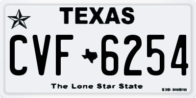 TX license plate CVF6254