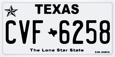 TX license plate CVF6258