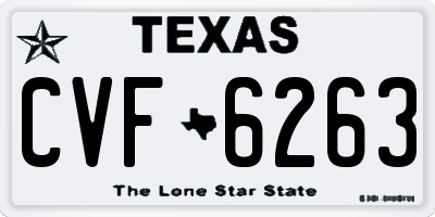 TX license plate CVF6263