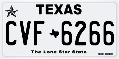 TX license plate CVF6266