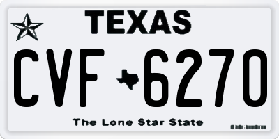 TX license plate CVF6270